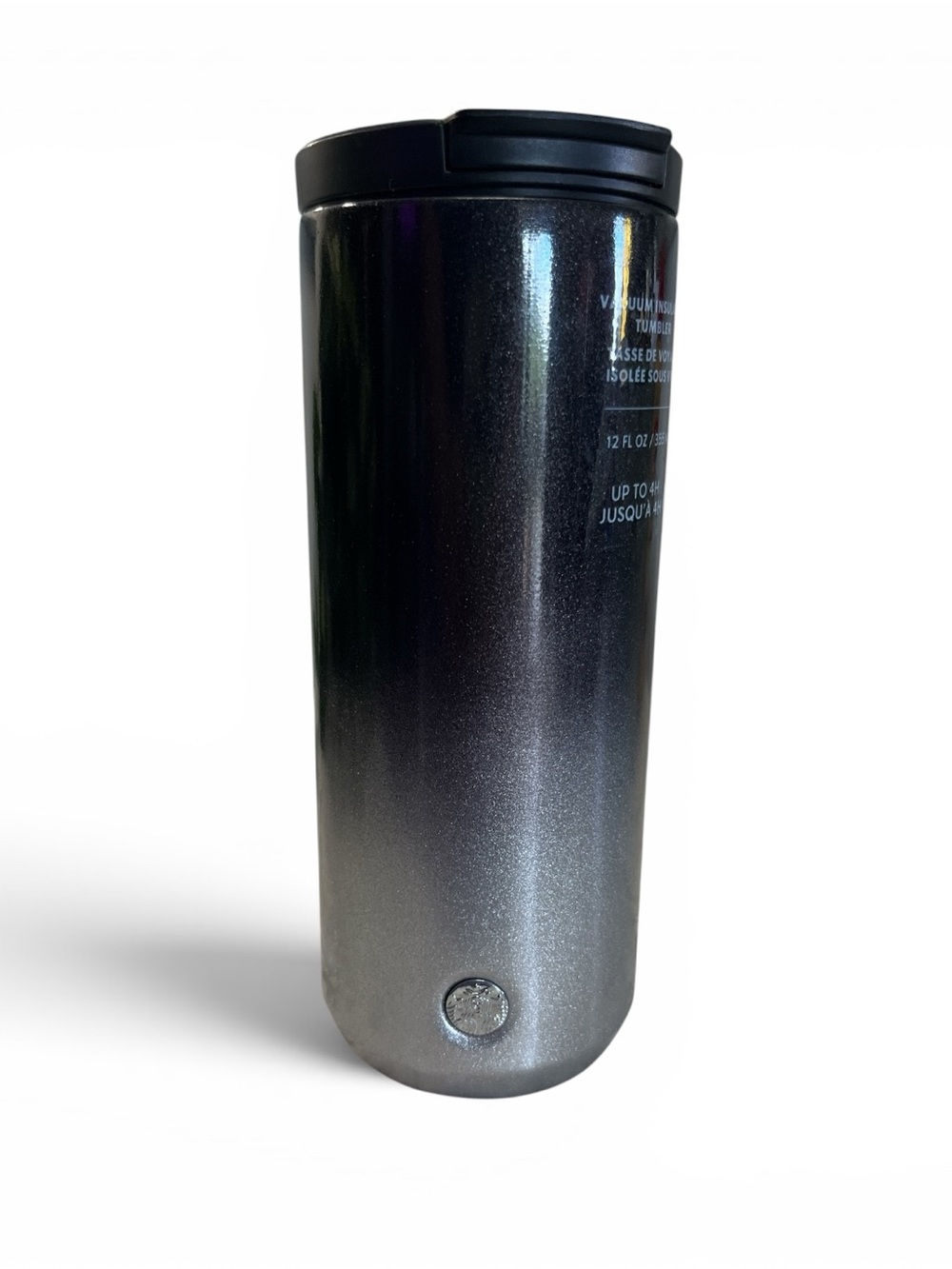 Starbucks 12 oz Black Silver Ombre Vacuum Insulated Travel Tumbler NWT